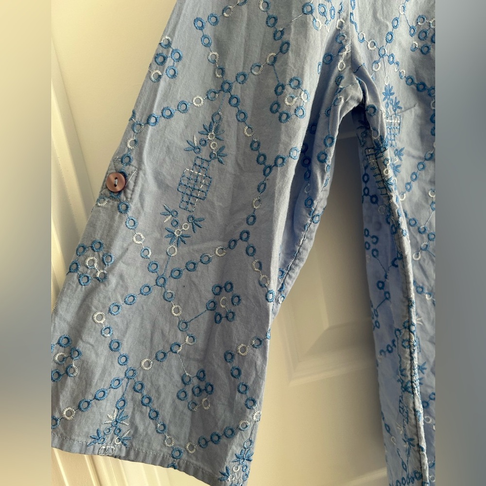 Chicos Embroidered Top Blue Size 4 US 0 Chicos - Picture 5 of 11